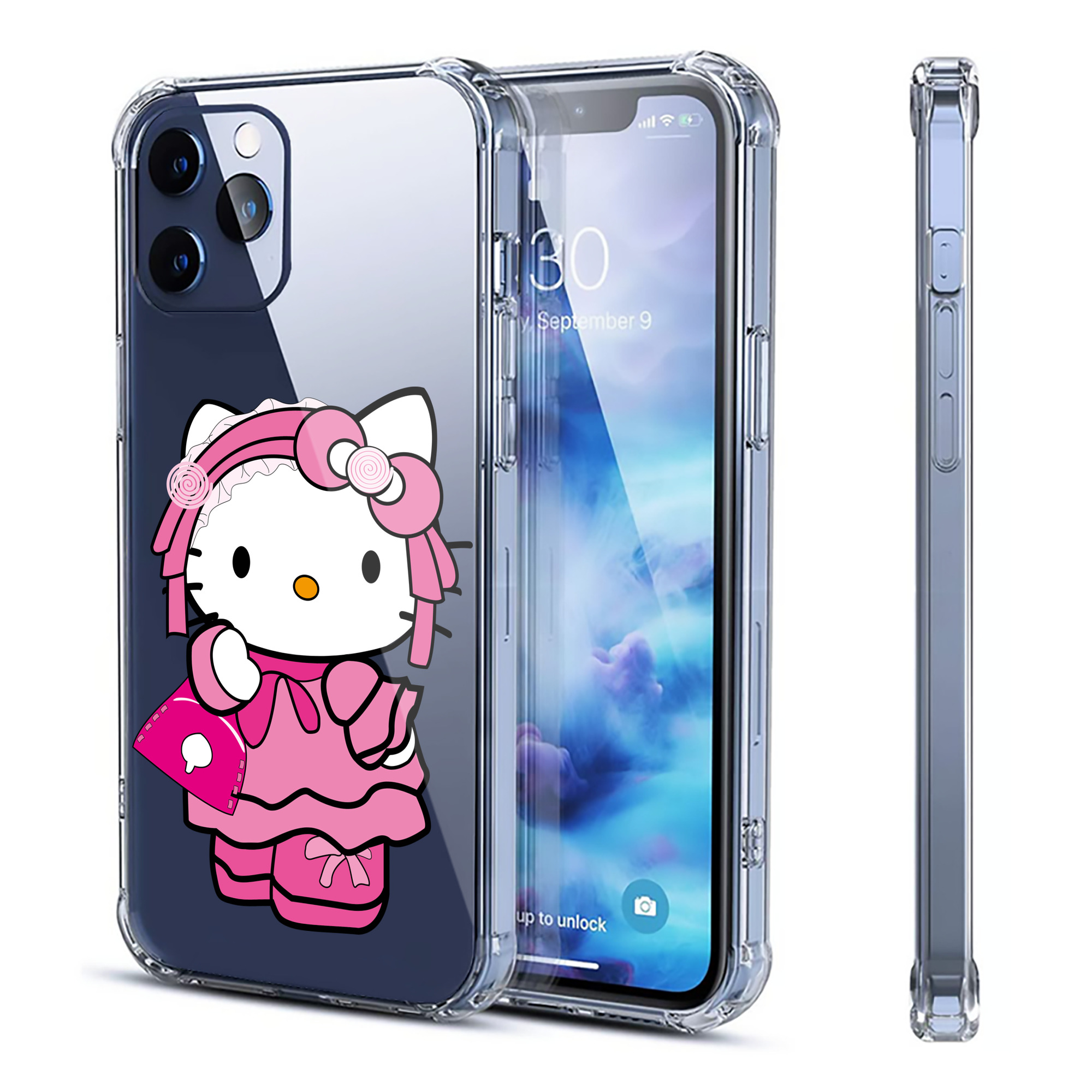 （画像用） Hello Kitty ハローキティ 【iPhone 12シリーズ対応】透明スマホケース（クリアソフトケース）